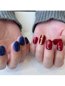 ワナネイルデザイン(wanna nail design)/【定額B】ちぐはぐネイル