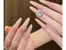 【チップ長さ出し】ワンカラ―ラメングラ+パーツ2個¥7980