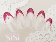 シシ(SiSi)/赤フレンチ＆スタッズアート