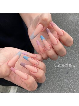 グラシアスドット(Gracias.)/マットネイル/マット/フレンチ