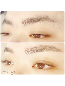 サーティースリー 横浜元町(Thirty3)/眉デザインBefore/After メンズ