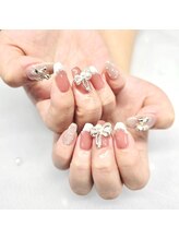 ルナ(Luna)/～カラーフレンチ×リボンネイル