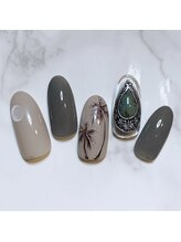 アラ ウィー ナッティー ネイル 北千住店(Aala wi Natty nail)/gray×turquoise