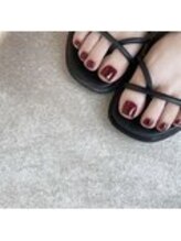 エーナイン 福住店/フットネイル×ボルドー