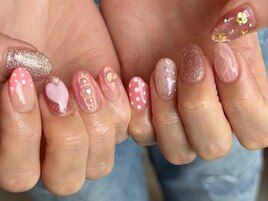ハートピンクフレンチデザイン