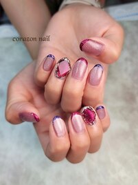HAND120分コース☆宝石ネイル