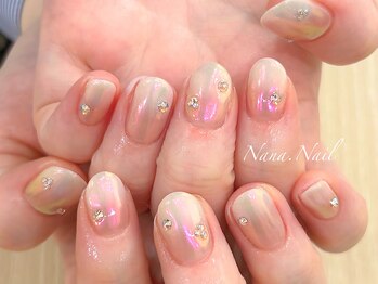 ナナネイル(Nana.Nail)/幻想的なオーロラ×パールネイル
