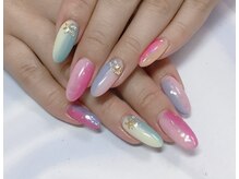 ネイルサロン ビューティーマジック 川口店/カラフル縦グラデーション