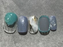 カラネイル 南森町店(calla nail)/様々な質感ネイル blue