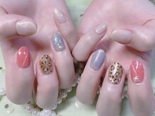 キラキラネイル 川口 南鳩ヶ谷店/ヒョウ柄ネイル/マグネット