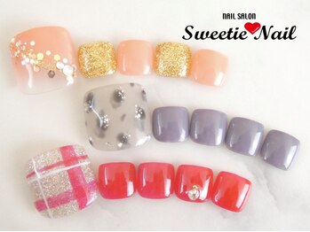 スウィーティーネイル あべのキューズタウン店(Sweetie Nail)の写真/見せたくなる足元に♪【フット¥5500～とお得!!】季節やトレンドに合わせてフットネイルを楽しもう♪