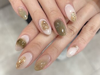 ナンバーネイル 立川(N゜Nail)/グリーンニュアンスネイル