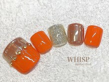 ウィスプ(WHISP)/オレンジミラーネイル/フット