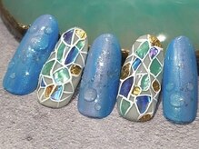 レディラック バイ キャンアイドレッシー(Lady Luck by Can I Dressy)/ステンドグラス＆水滴ネイル