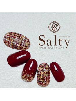 ネイルアンドアイラッシュサロン ソルティ 寺田町(salty)/ツイードネイル