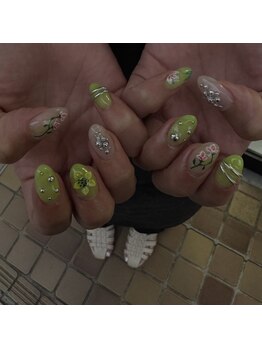 ネイルクイーン(Nail Queen)/サマーフラワーネイル¥9000♪