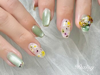 押し花ネイル　マグネットネイル