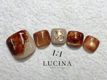ネイルスタジオ ルキナ(LUCINA)/H-847 大人可愛いべっ甲ネイル