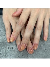 瑞々しい桃ネイル