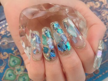 ネイルブラックシー デコ電ショップ クリスタルシー(BLACK SEA Shop Crystal Sea)の写真/【ジェル・スカルプ】つけ放題コースはデザイン・カラー自由♪やりたいデザインがある方におすすめ♪