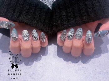 フラッフィーラビットネイル(fluffy rabbit nail)/グランジネイル y2kネイル