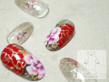 オトナネイル(otona nail)/艶やか牡丹和柄ネイル