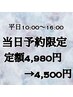 ［オフ無料］当日予約のみ利用可 平日お昼間限定　お得な定額デザイン