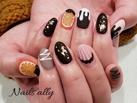 チョコネイル×バレンタイン×箔