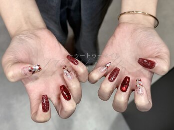 トゥートゥー(TOUTOU)/赤xハートxラメ