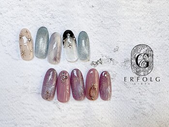 エアフォルク 銀座(ERFOLG)/大人上品キラキラネイル