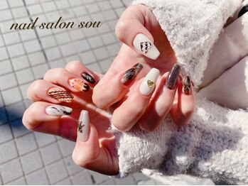 ネイルサロン ソウ 心斎橋店(Nail Salon Sou)の写真/《繊細なアートもお任せを♪》ニュアンス/チェック/お花…細かな技術で周りと差がつく魅力的な指先に♪