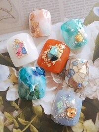 夏ネイル/フットネイル/シェル