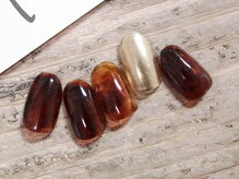シーシーネイルサロン 池袋(C.C.Nail salon)/べっ甲風ワンカラー