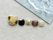 オル('olu)/フットネイル/ひまわりネイル