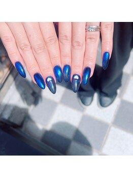 アートネイル ギャラリー(Art nail Gallery)/ブルーミラーネイル
