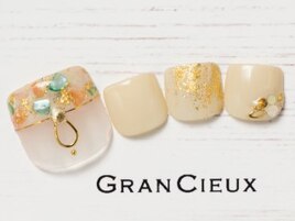 シェル×ヌーディーフットネイル