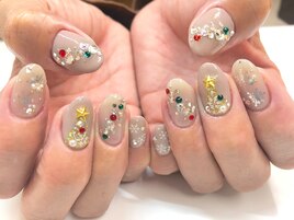 キラキラクリスマスネイル