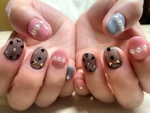アミュリー ネイル アトリエ(Amury nail atelier)/パール ドット リボン 大人