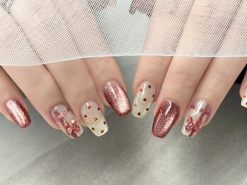 バレンタインネイル