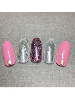 サロンドココ(Salon de Coco)/ピンク×ラメネイル