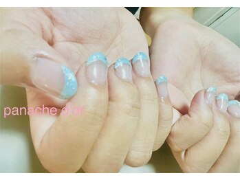 パナシェドール(panache d'or)/水色のラメミックスフレンチ