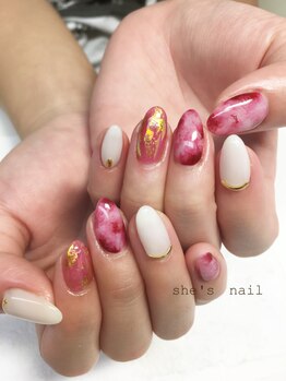 シーズネイル 那覇店(She's nail)/ボルドータイダイネイル