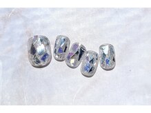 ネイルアンドまつげ リュフェール 五反田(Nail Lufaire)/ガラスホロフットネイル