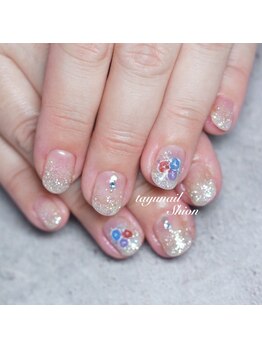 たゆ ネイル(たゆnail)/ラメグラアサガオネイル