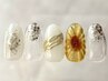【HAND】夏のひまわりデザインアート ￥12000