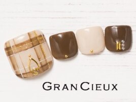 秋色フェミニンチェック柄フット