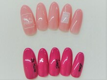 ネイルサロンセレーネ(Selene)/ピンクネイル　英字ネイル