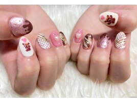 バレンタインネイル×韓国ネイル