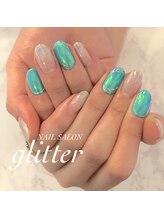 ネイルサロン グリッター(NAIL SALON glitter)/オーロラ・ユニコーンネイル