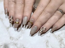 冬ネイル/レオパード/ニュアンス
